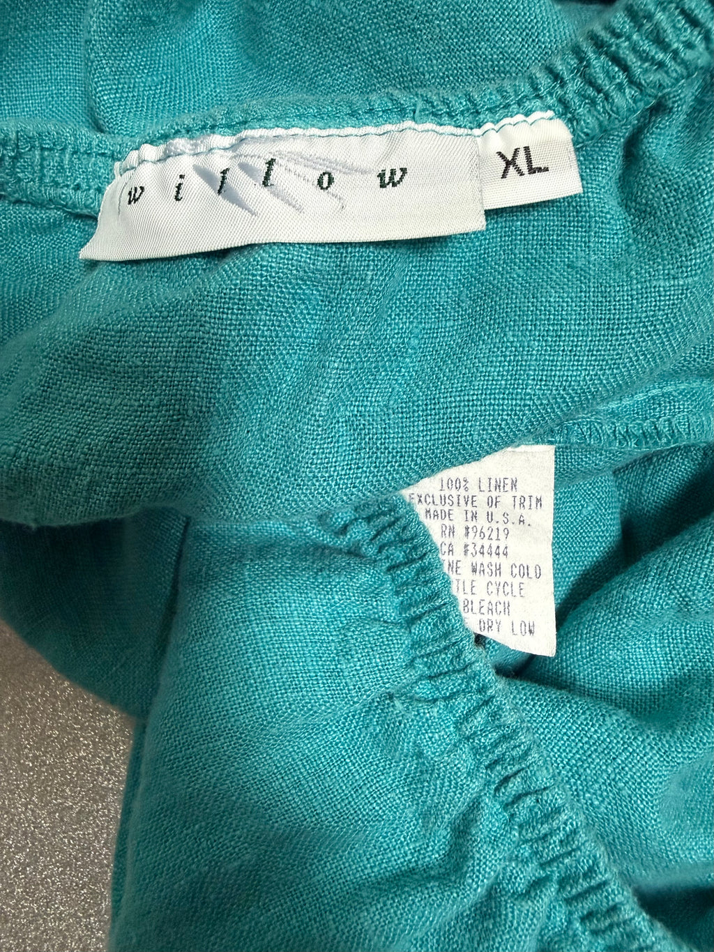 Willow 100% Linen XL Teal Midi Skirt