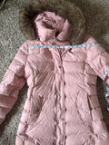 Tommy Hilfiger 70% White Duck Down 30% Feathers S Light Pink Hooded Heavy Puffer Jacket