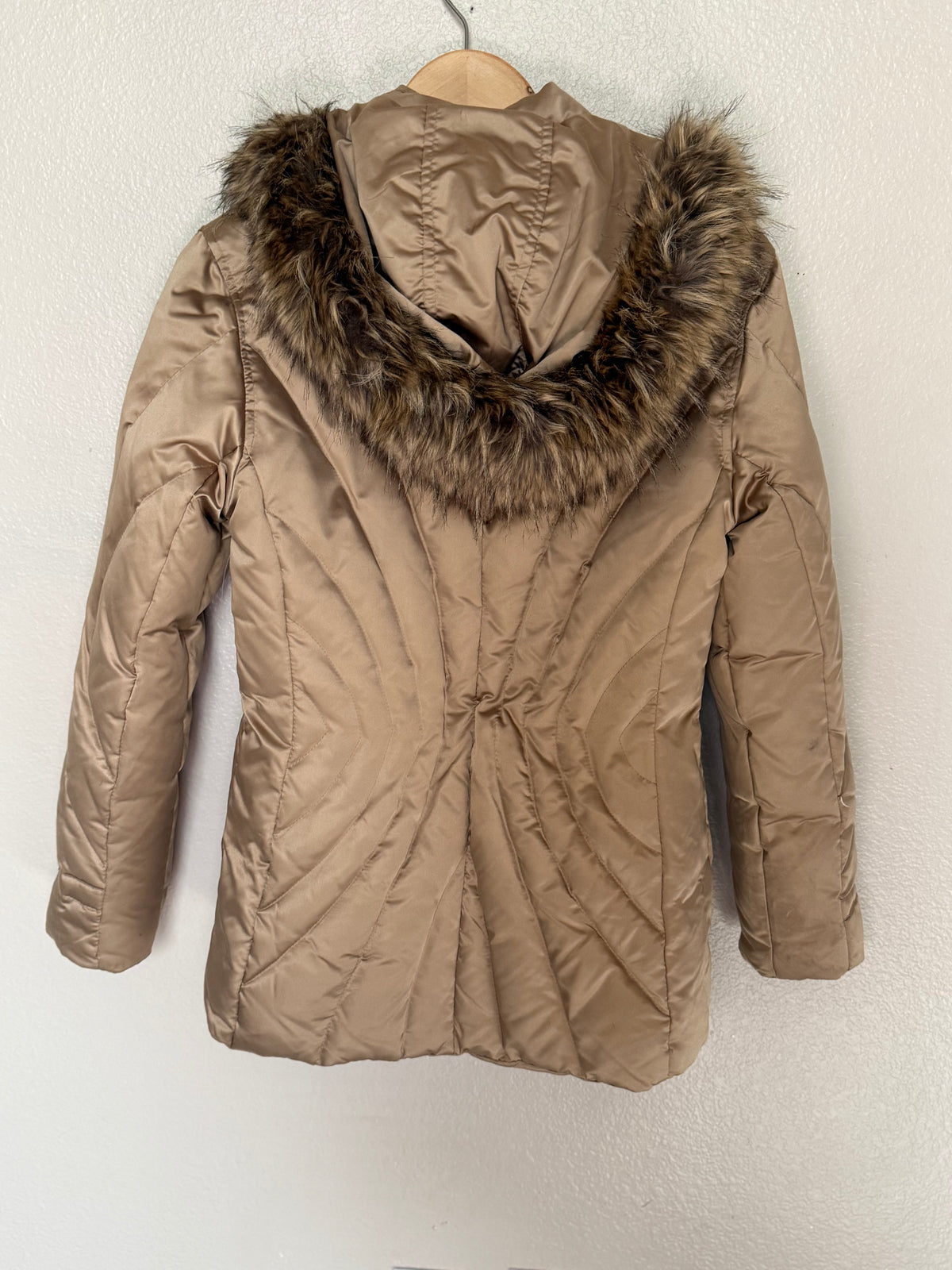 A.n.a 60% Down 40% Waterfowl Feathers S Champage Medium Weight Hooded Puffer Jacket