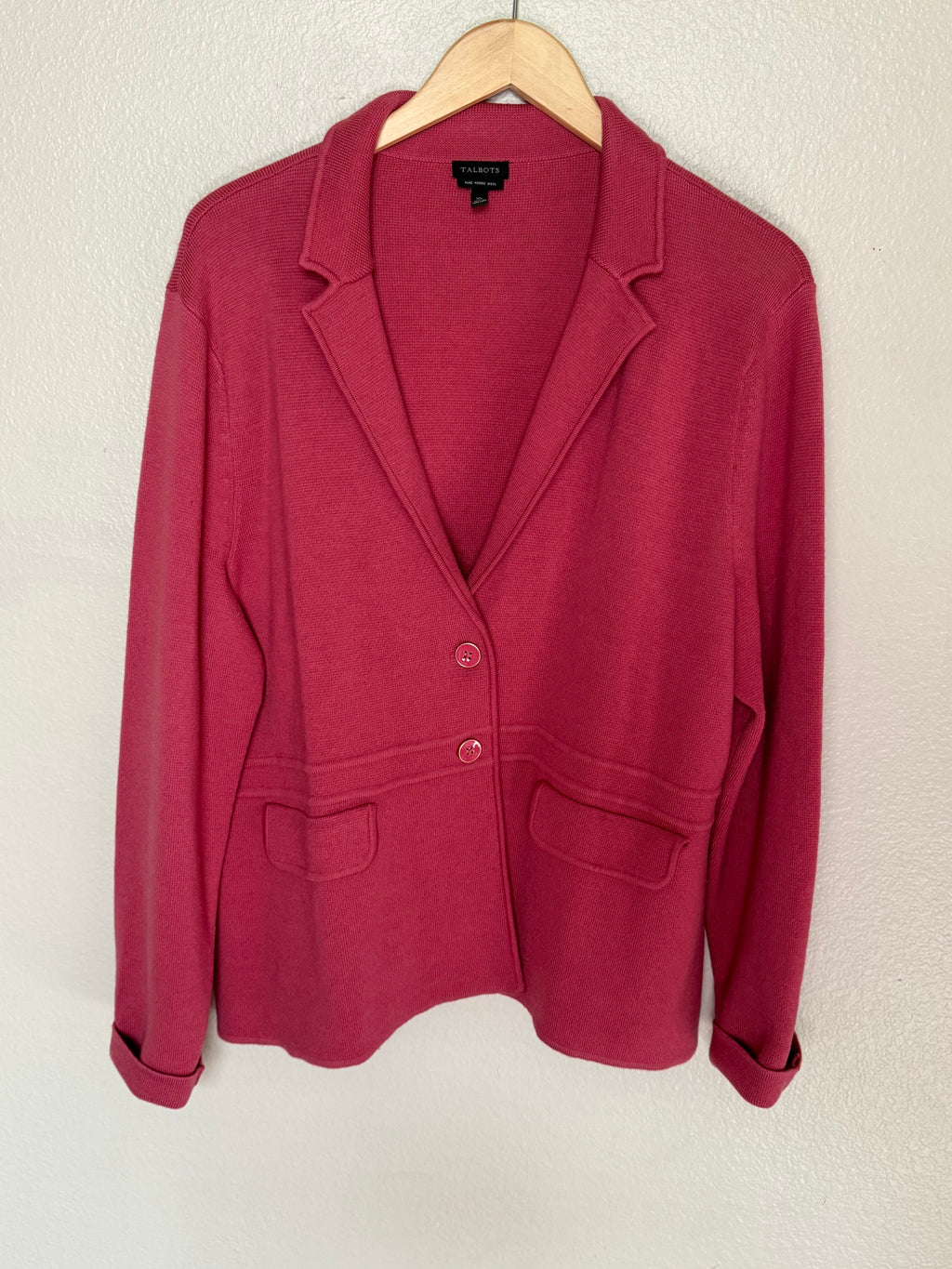 Talbots 100% Merino Wool XL Salmon Blazer