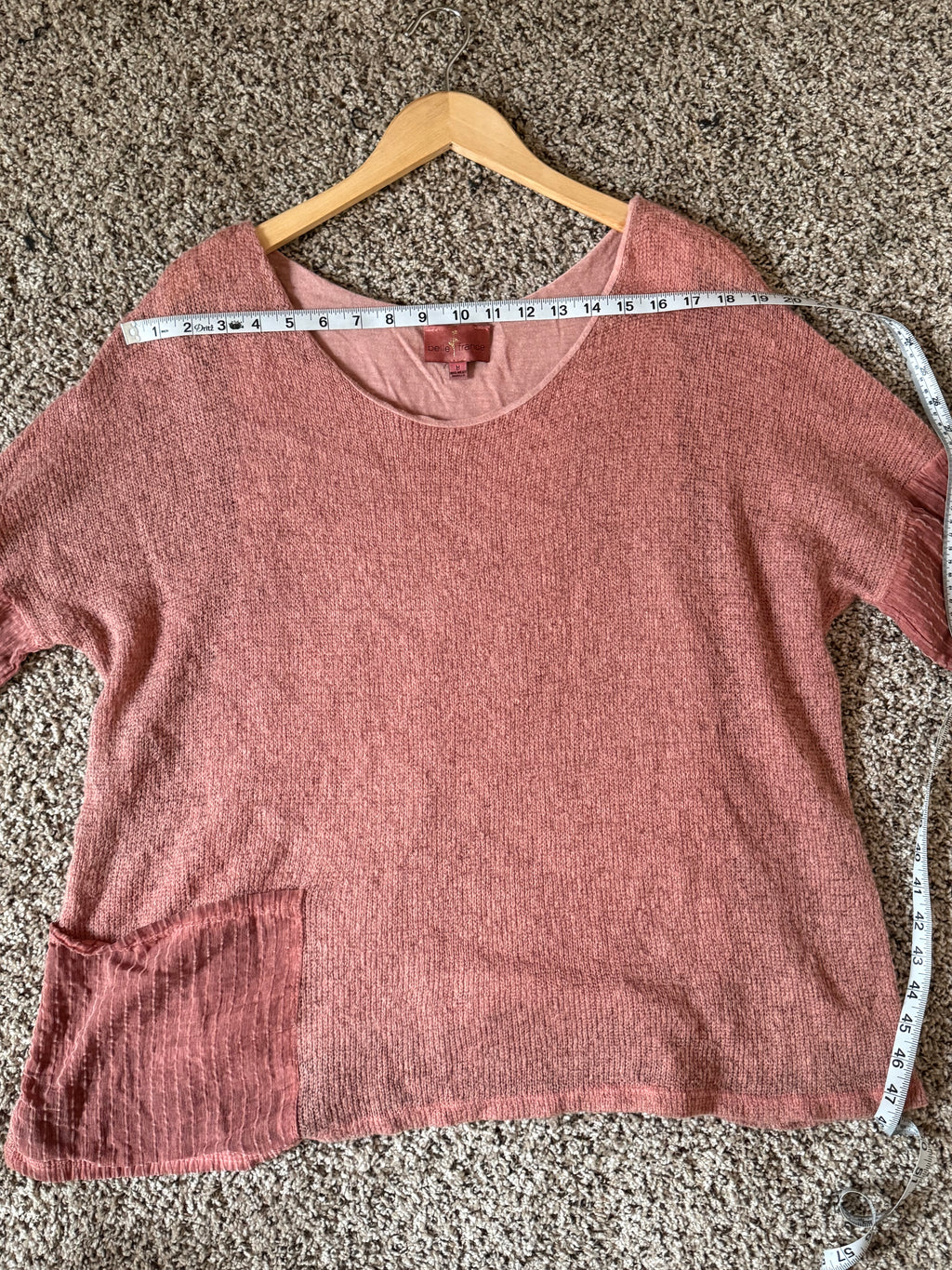 Belle France 70% Mohair 10% Cotton 15% Viscose 5% Elastane M Dusty Rose Relaxed Fit Sweater