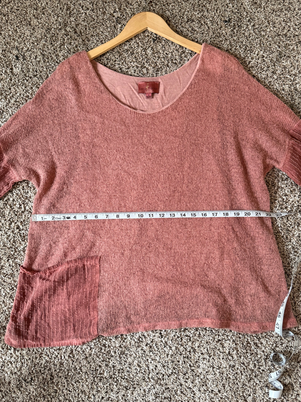 Belle France 70% Mohair 10% Cotton 15% Viscose 5% Elastane M Dusty Rose Relaxed Fit Sweater