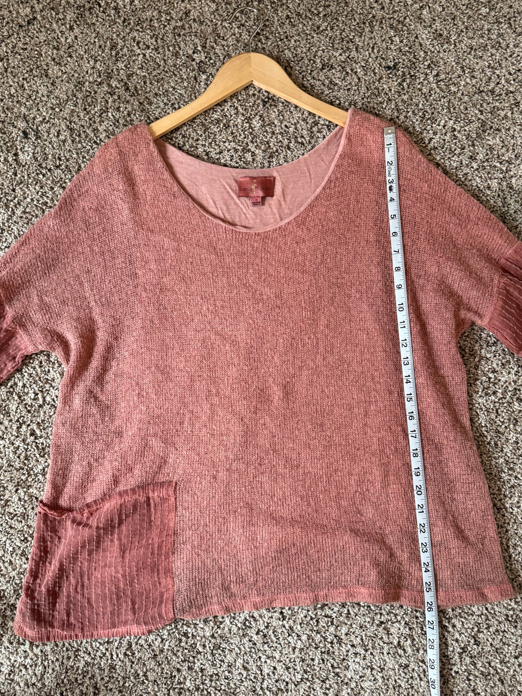 Belle France 70% Mohair 10% Cotton 15% Viscose 5% Elastane M Dusty Rose Relaxed Fit Sweater