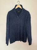 Pronto Uomo 100% Wool XXL Charcoal Blue Collared Sweater