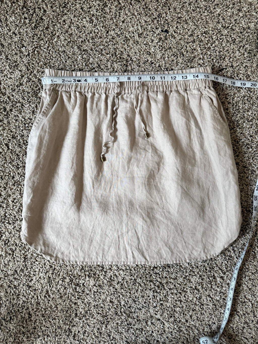 Kenar 100% Linen M Tan Mini Skirt