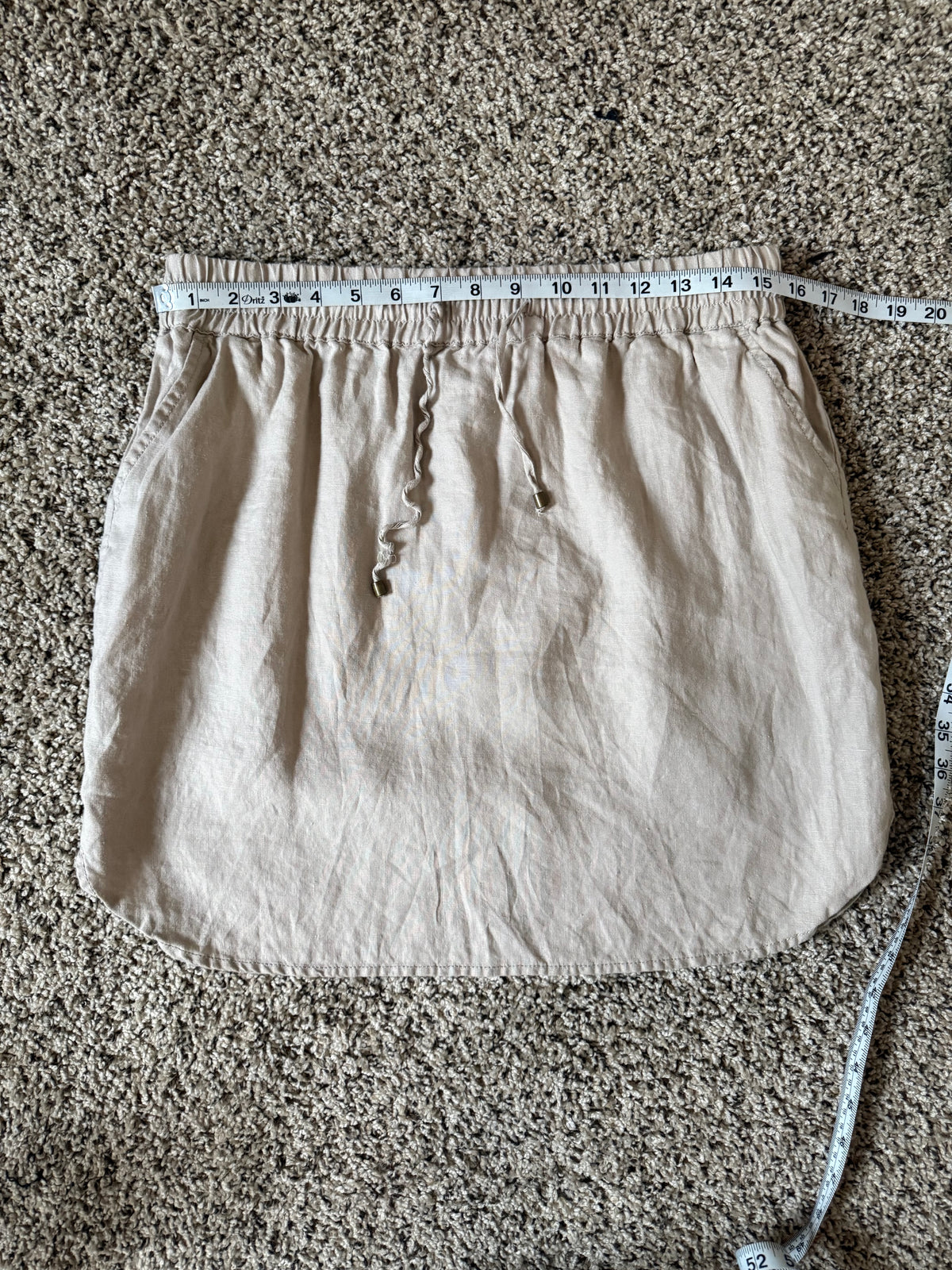 Kenar 100% Linen M Tan Mini Skirt