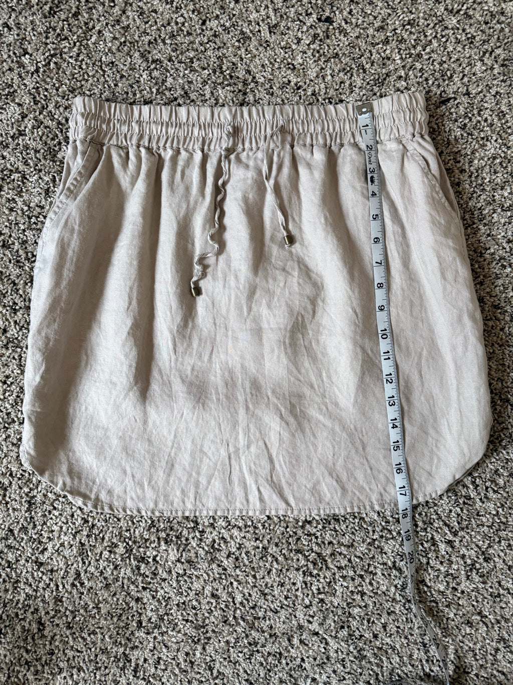 Kenar 100% Linen M Tan Mini Skirt
