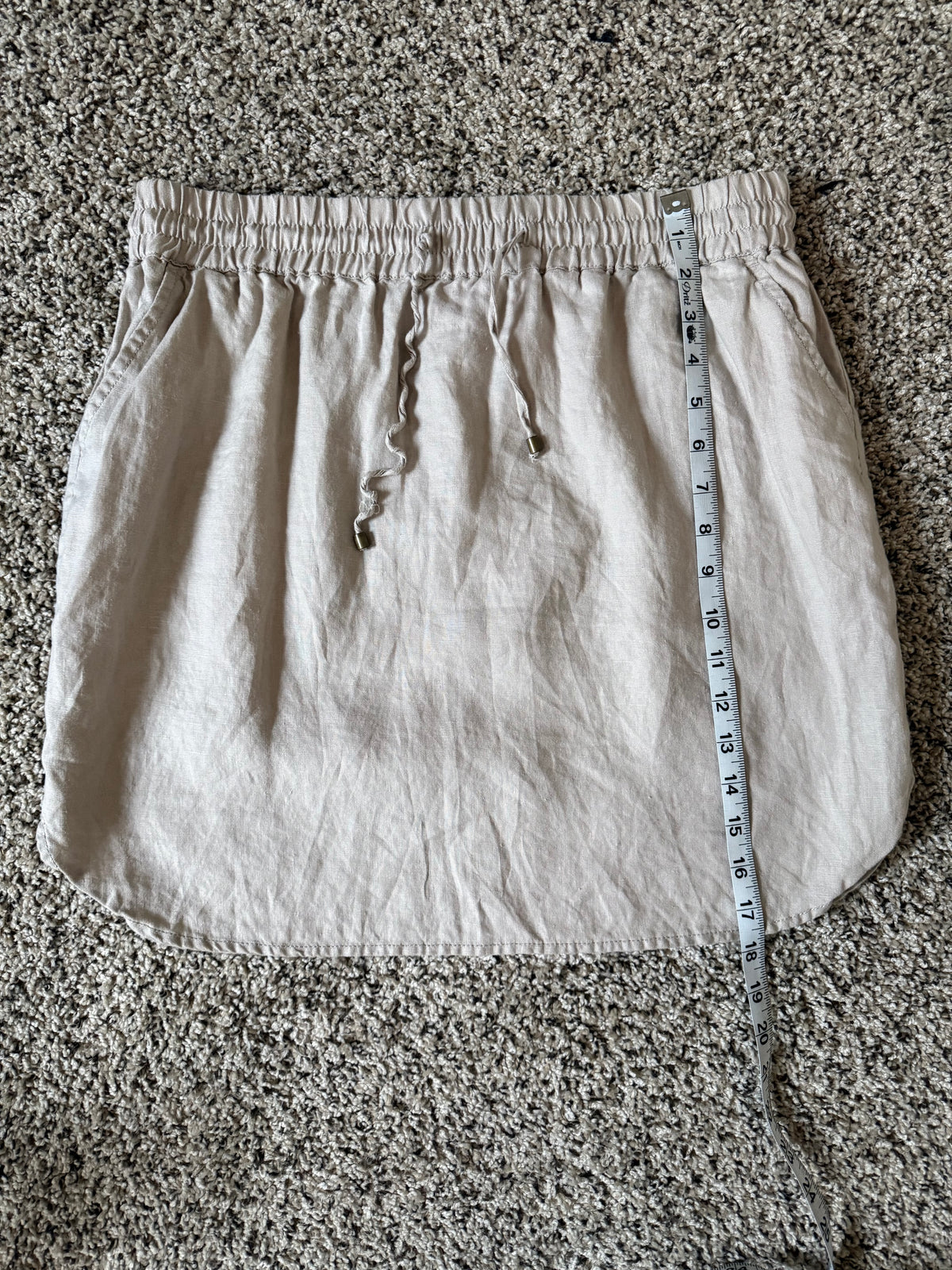 Kenar 100% Linen M Tan Mini Skirt