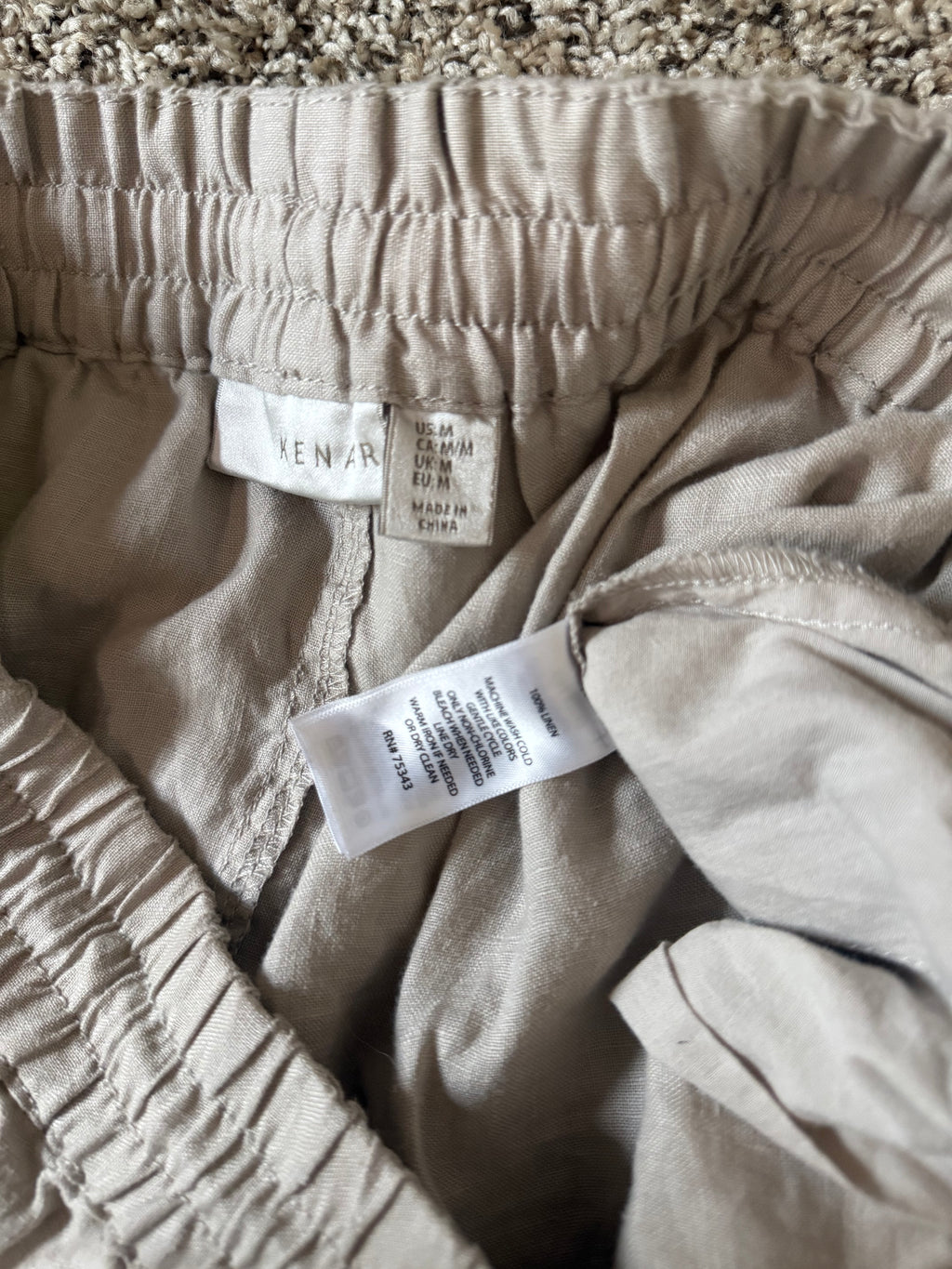 Kenar 100% Linen M Tan Mini Skirt