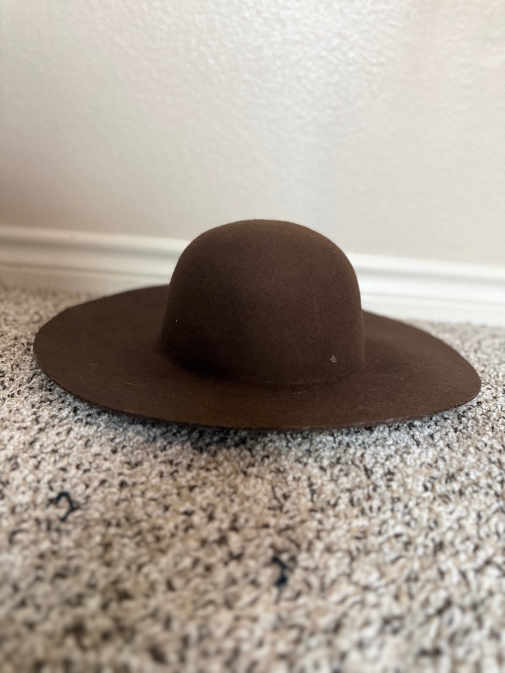 Adora 100% Wool Brown Wide Brim Hat