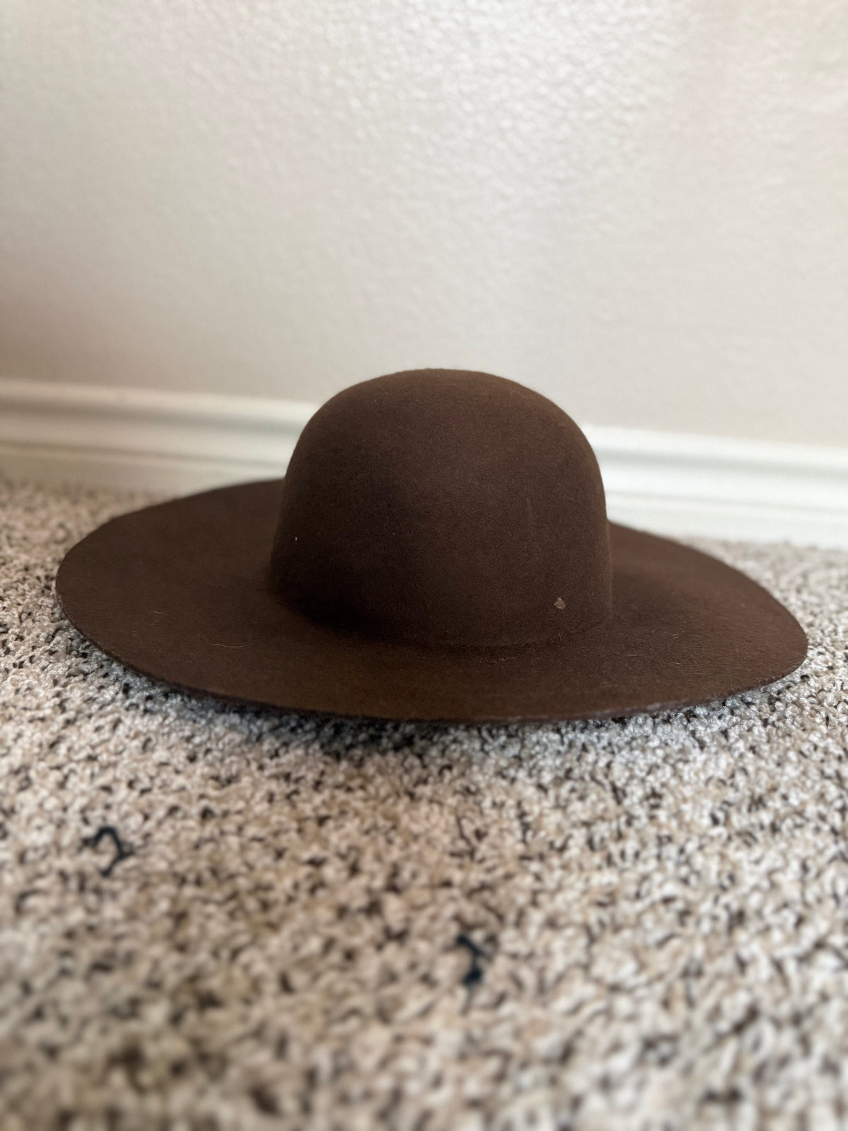 Adora 100% Wool Brown Wide Brim Hat