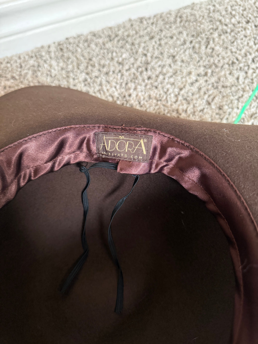 Adora 100% Wool Brown Wide Brim Hat