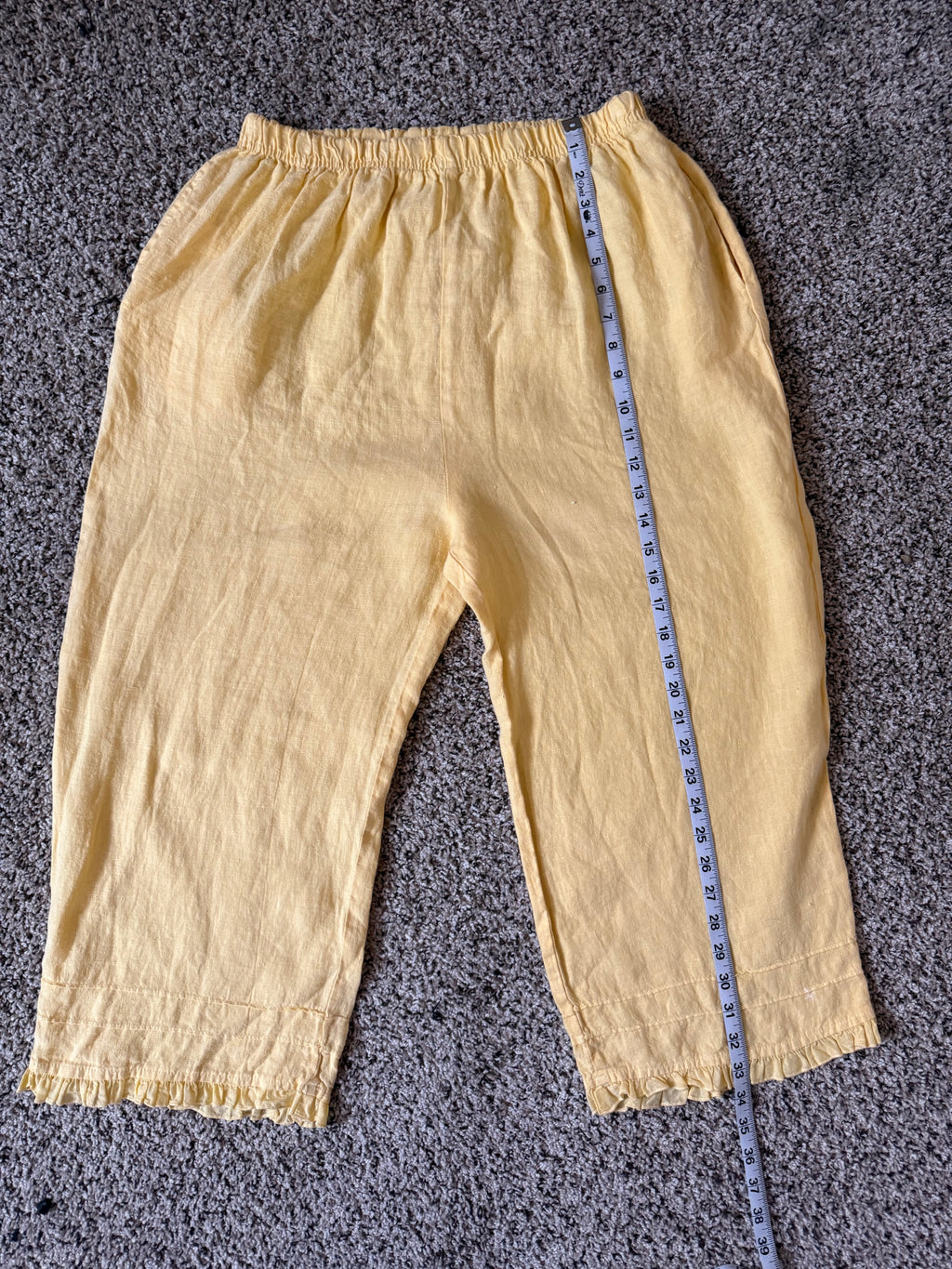 No Brand 100% Linen Yellow Pants