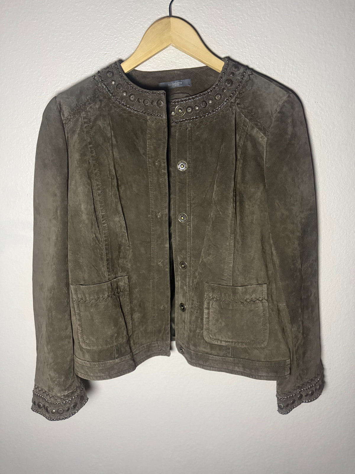 Liz Claiborne 100% Suede Size 12 Brown Jacket
