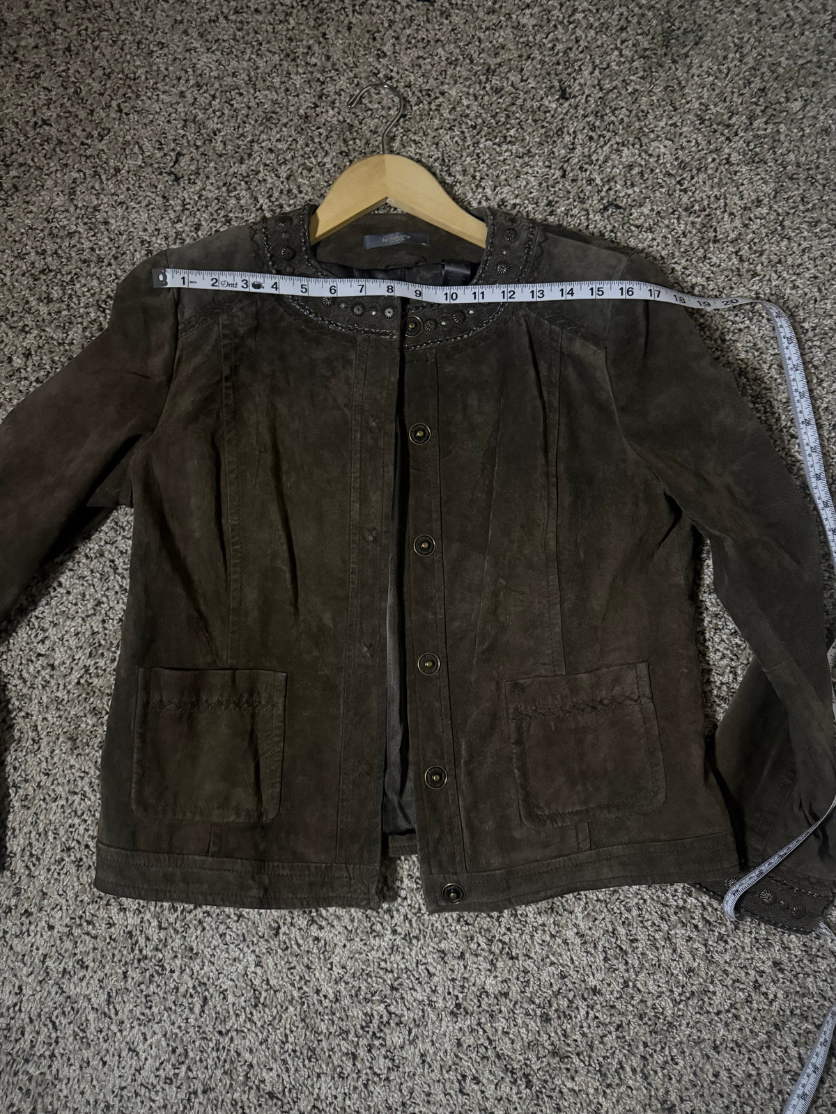 Liz Claiborne 100% Suede Size 12 Brown Jacket