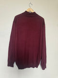 Jos. A Bank 100% Merino Wool XXL Maroon Mock Neck Longsleeve
