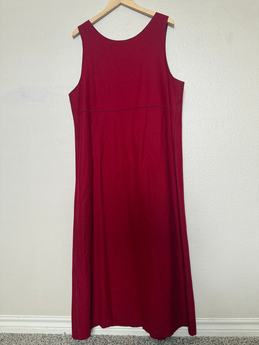 Harve Benard 55% Wool 45% Viscose Size 18 Red Sleeveless Button Down Maxi Dress