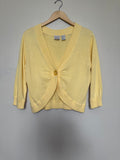 Fiorlini International 55% Ramie 45% Cotton L Pale Yellow Cropped Knit Cardigan