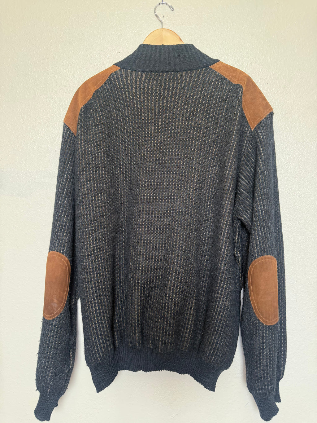 Robert Banks 100% Merino Wool XXLT Black and Brown Quarter Zip