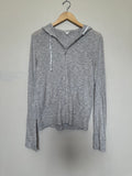 J. Crew 90% Cotton 10% Wool S Grey Hooded Zip Up Jacket