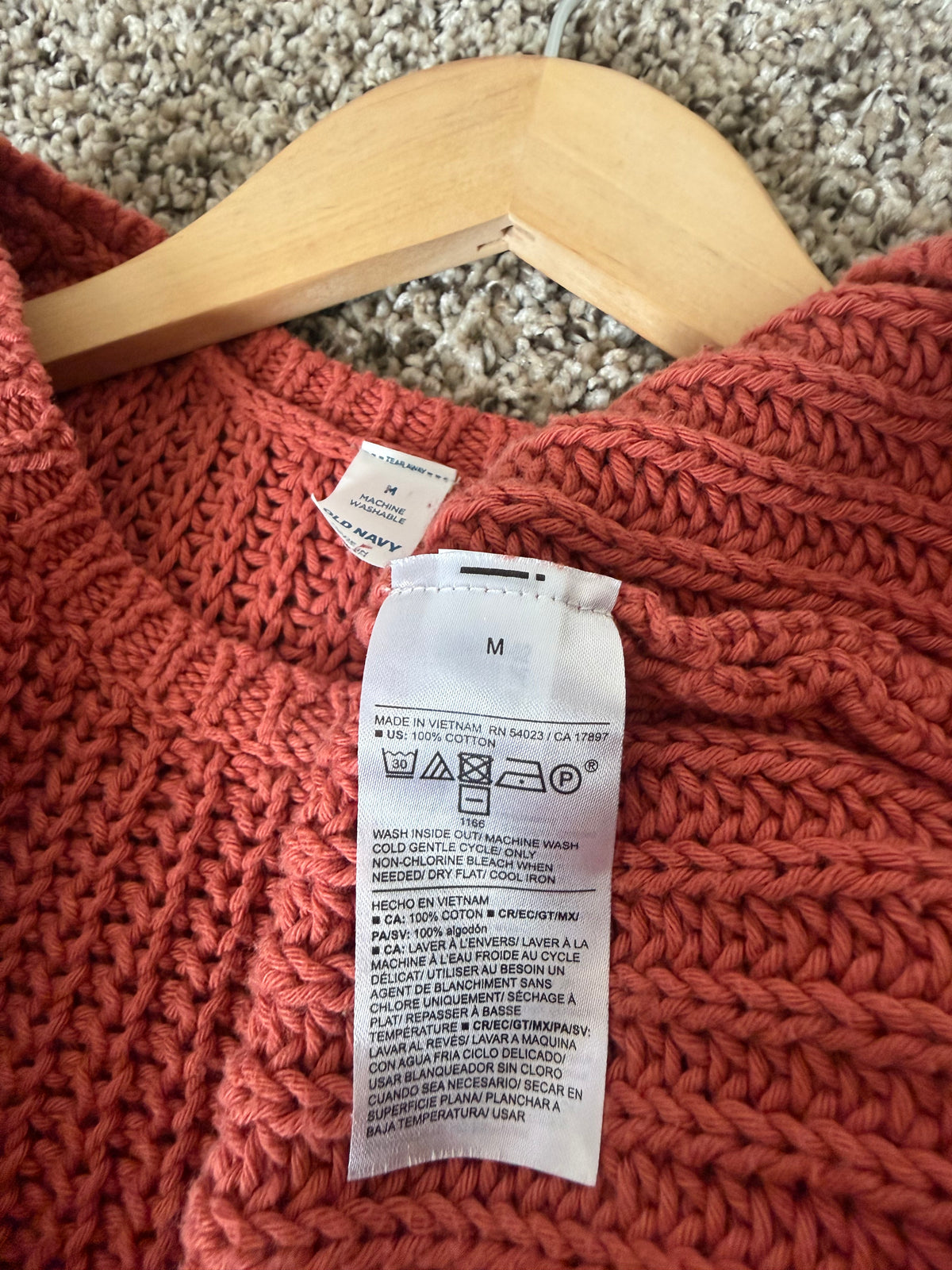 Old Navy 100% Cotton M Burnt Orange Knit Tank Top