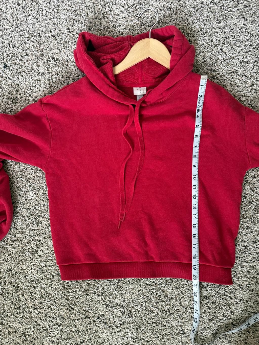 A New Day 100% Cotton S Red Bell Sleeve Hoodie