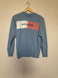 Jack and Jones 100% Cotton S Light Blue Crew Neck Sweatshirt