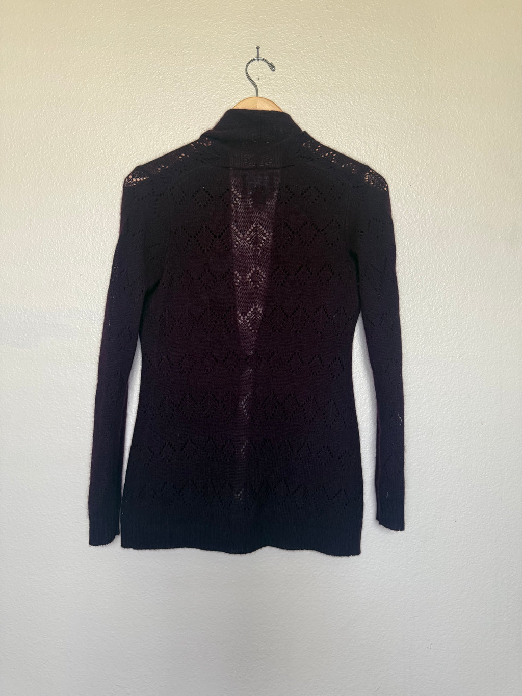 Cynthia Rowley 100% Cashmere XS Deep Purple Cardigan