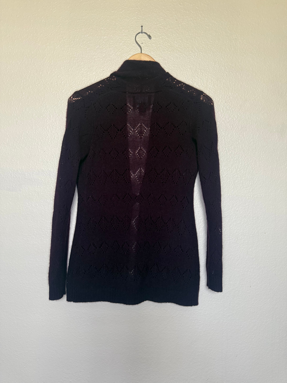 Cynthia Rowley 100% Cashmere XS Deep Purple Cardigan