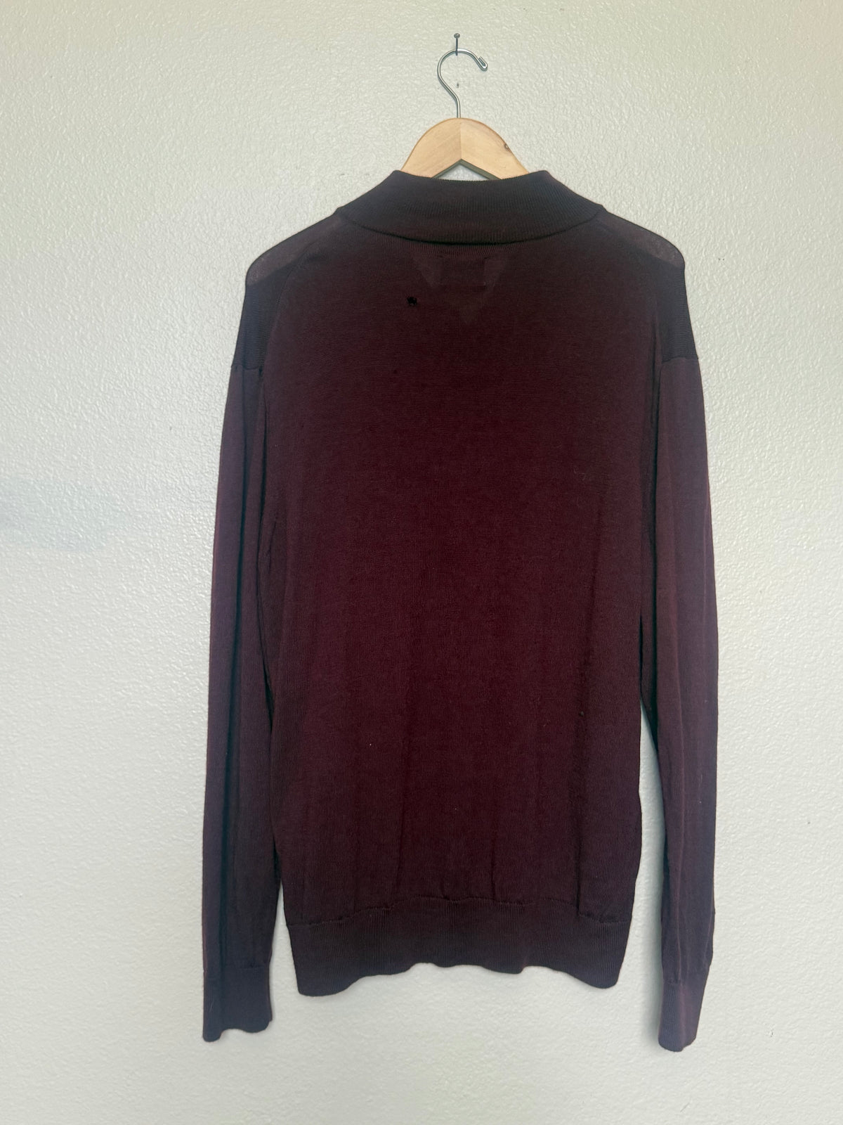 UNTUCKit 100% Extra Fine Merino Wool XL Maroon Quarterzip
