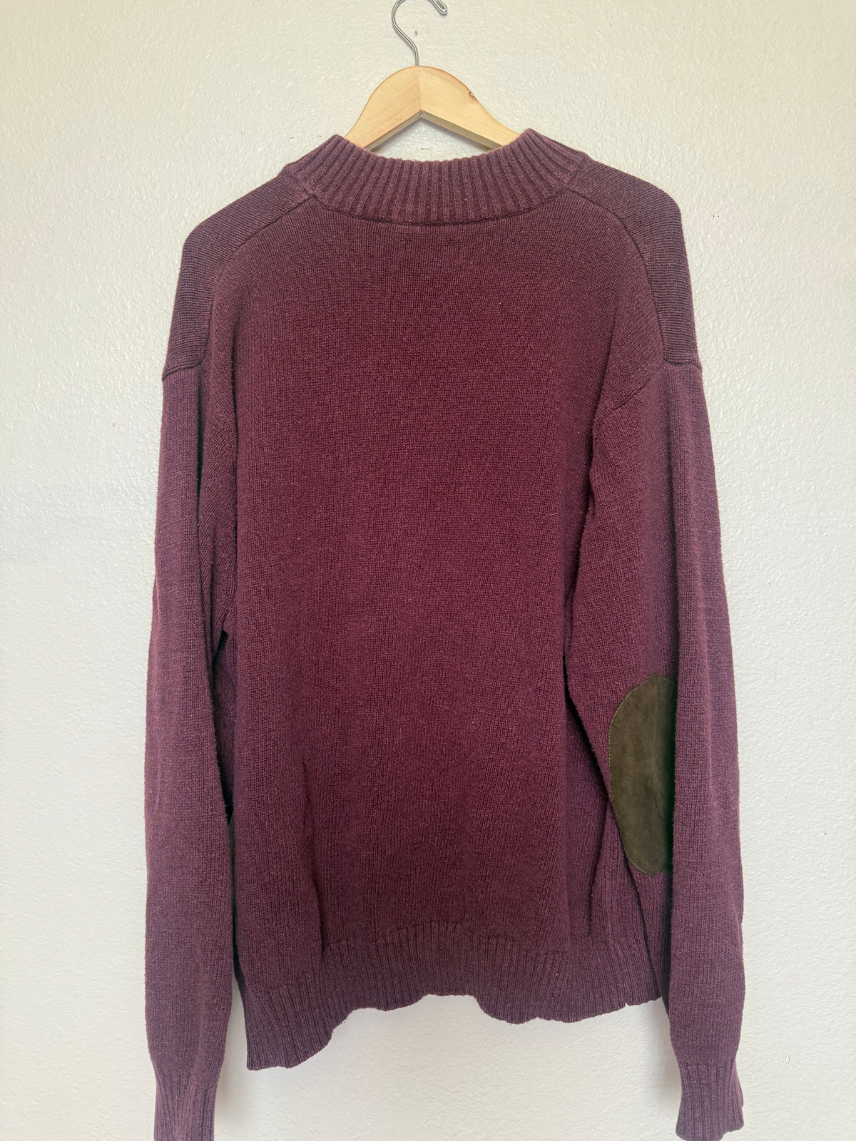 Chaps 100% Cotton 3XLT Maroon Quarter Button Sweater