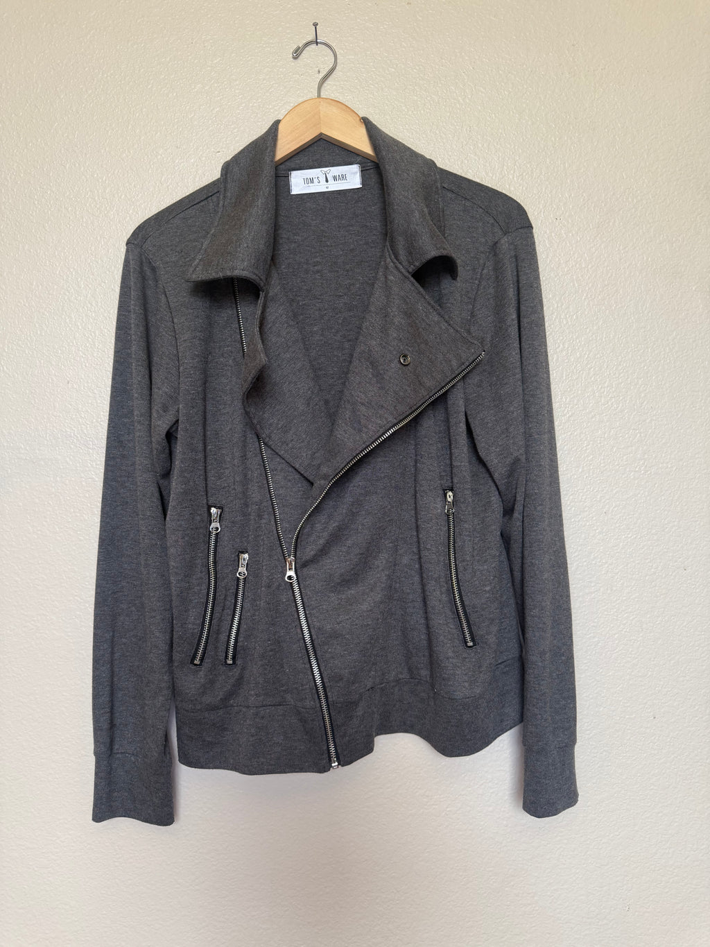Tom's Ware 95% Cotton 5% Spandex M Zip Up Jacket With Zipper Pockets