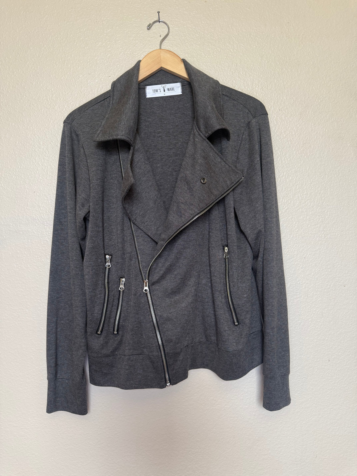Tom's Ware 95% Cotton 5% Spandex M Zip Up Jacket With Zipper Pockets