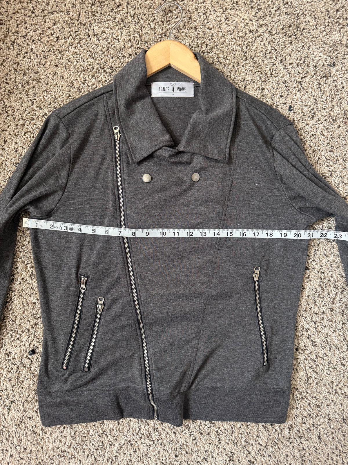 Tom's Ware 95% Cotton 5% Spandex M Zip Up Jacket With Zipper Pockets