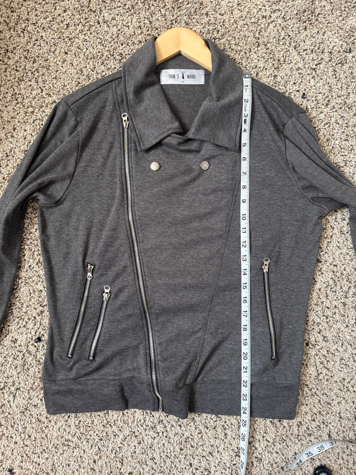 Tom's Ware 95% Cotton 5% Spandex M Zip Up Jacket With Zipper Pockets