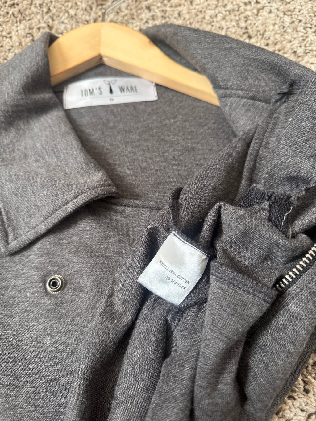Tom's Ware 95% Cotton 5% Spandex M Zip Up Jacket With Zipper Pockets