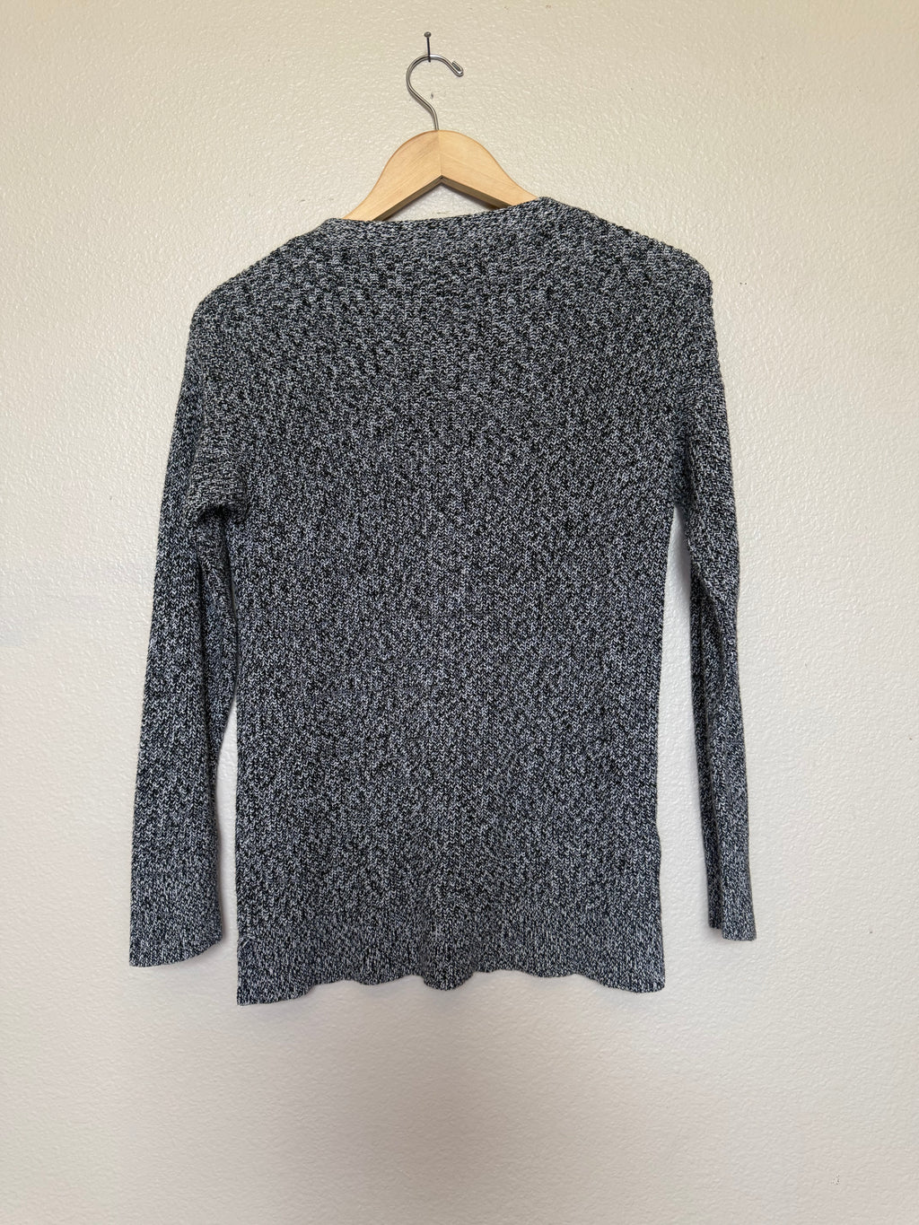 Loft 100% Cotton XS Grey Crewneck Sweater with Button Detail