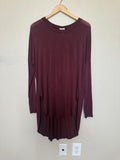 LA Made 95% Micromodal 5% Spandex M Maroon Longsleeve Long Shirt/Dress