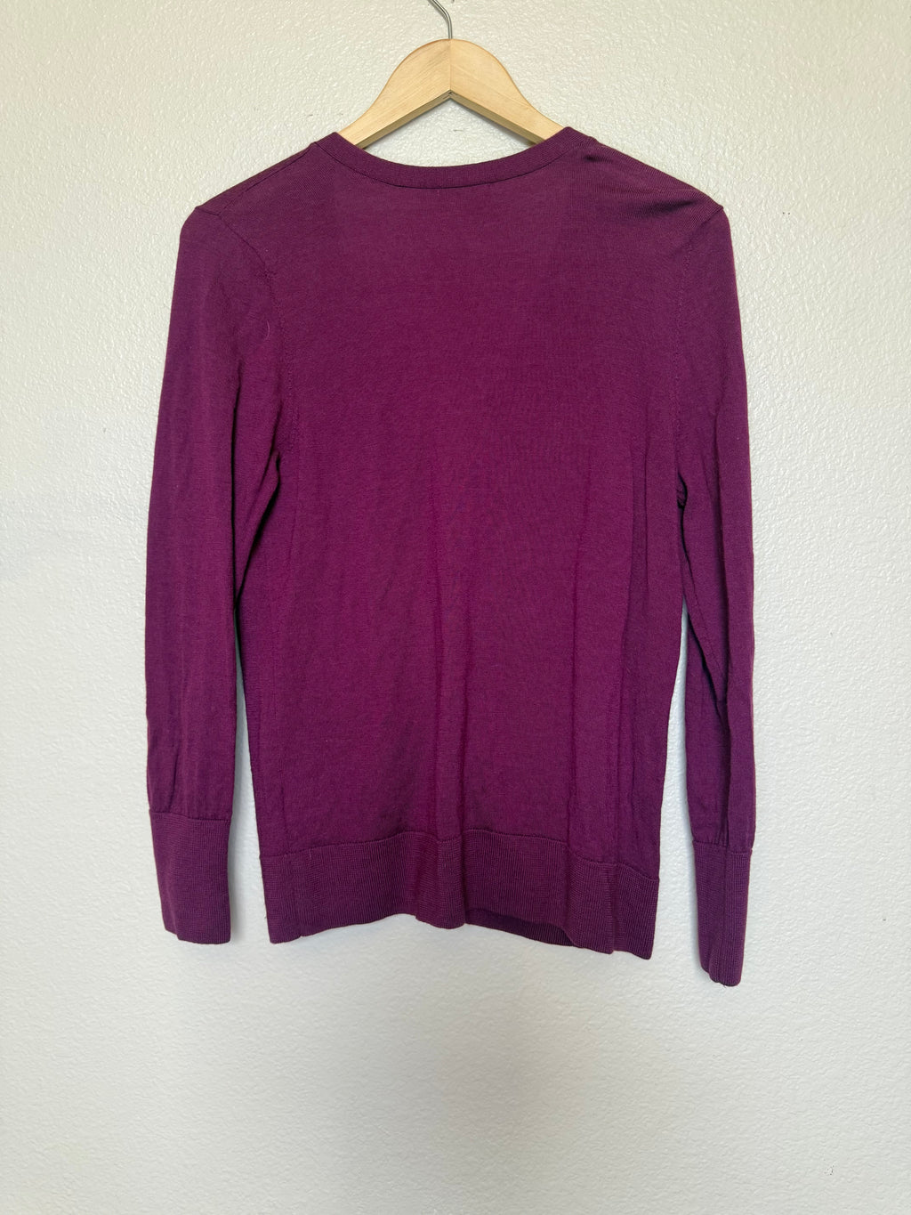 Halogen 100% Merino Wool Women's L Merlot Button Down Cardigan