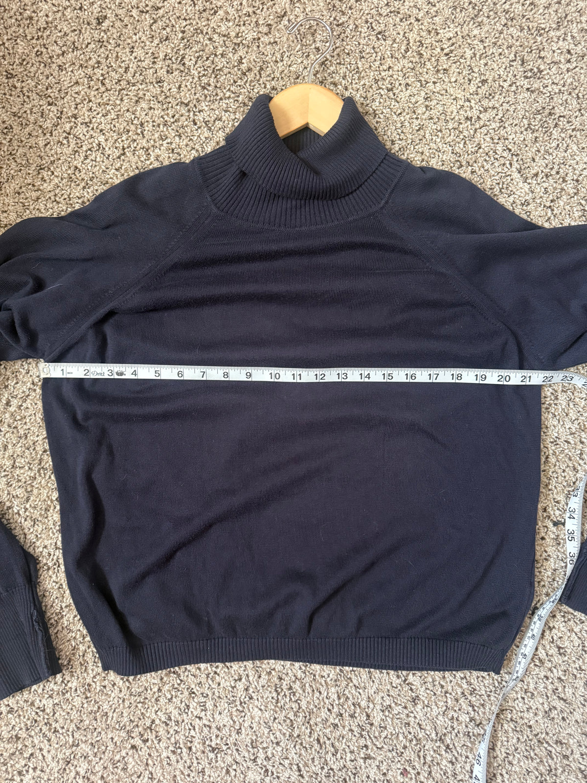Talbots 100% Cotton Women's XL Deep Navy Blue Knit Turtleneck