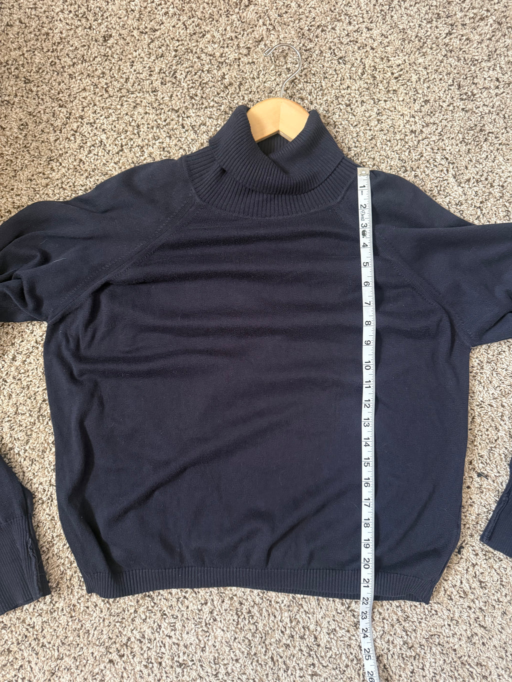 Talbots 100% Cotton Women's XL Deep Navy Blue Knit Turtleneck