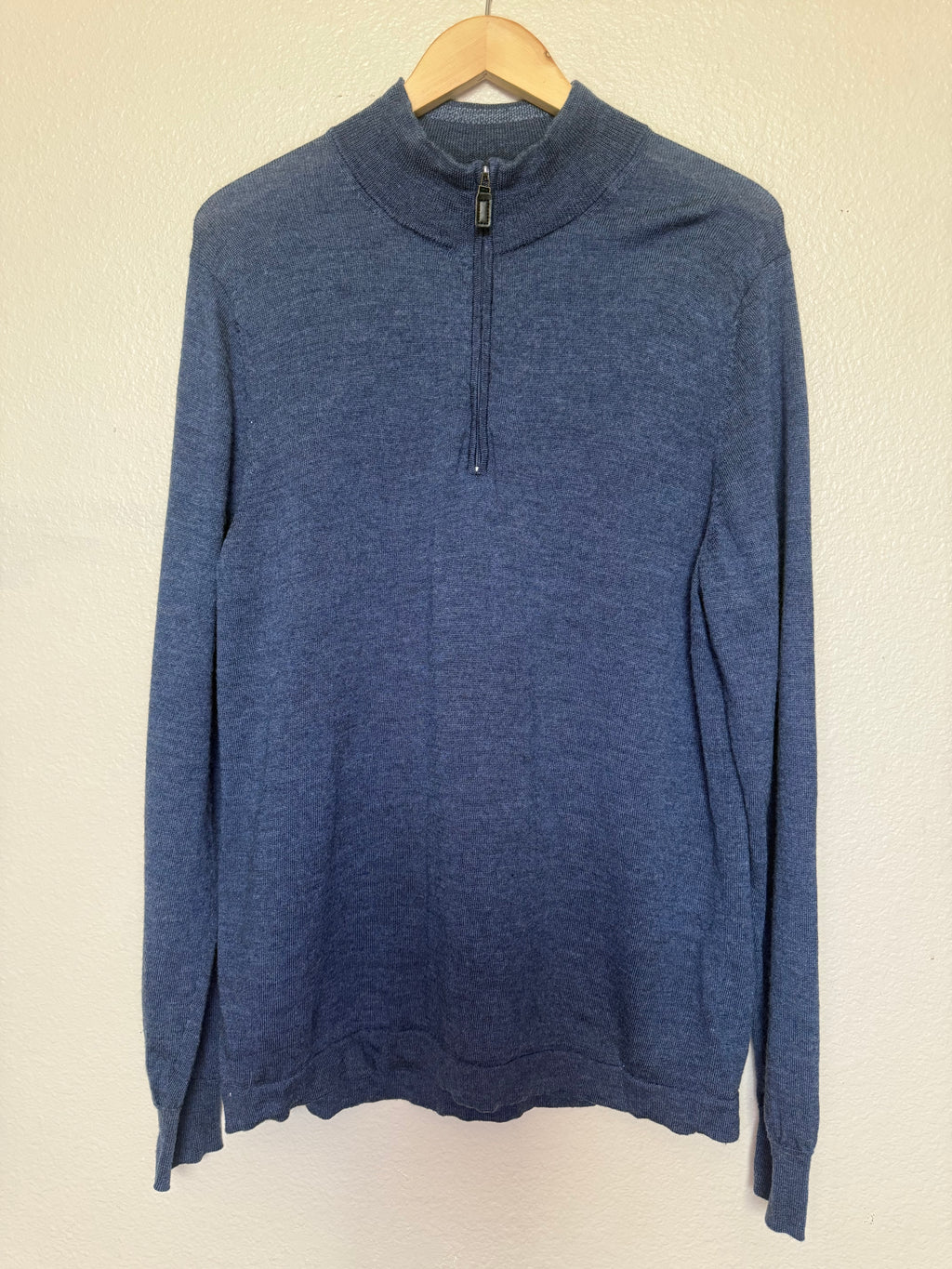 Joseph Abboud 100% Merino Wool Men's XL Navy Blue Quarter Zip