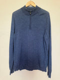 Joseph Abboud 100% Merino Wool Men's XL Navy Blue Quarter Zip
