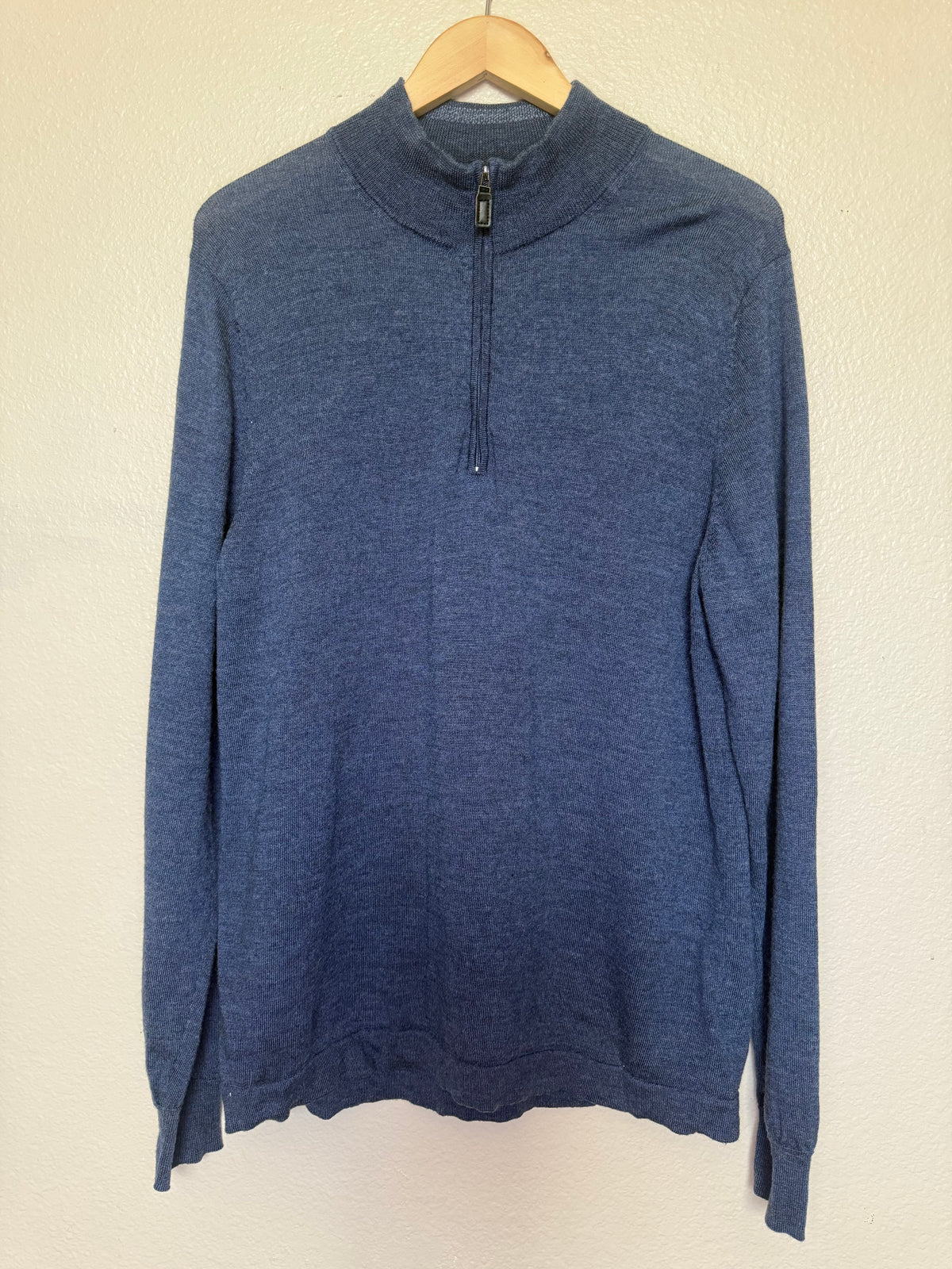 Joseph Abboud 100% Merino Wool Men's XL Navy Blue Quarter Zip