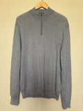 Charles Tyrwhitt 100% Merino Wool Men's XL Grey Quarter Zip