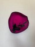 Mr. Charles Michael Howard 100% Wool Women's Fuchsia Hat With Black Feathers