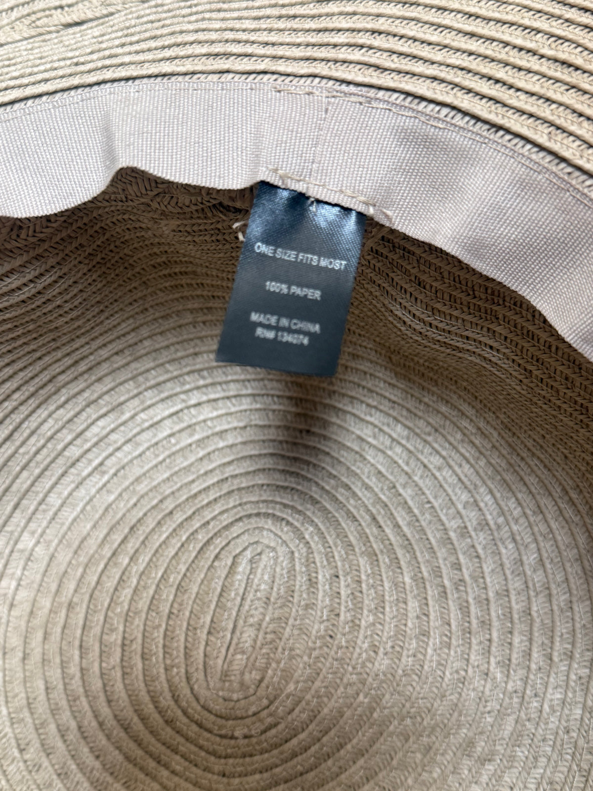 (No Brand) 100% Paper Tan Wide Brim Sun Hat