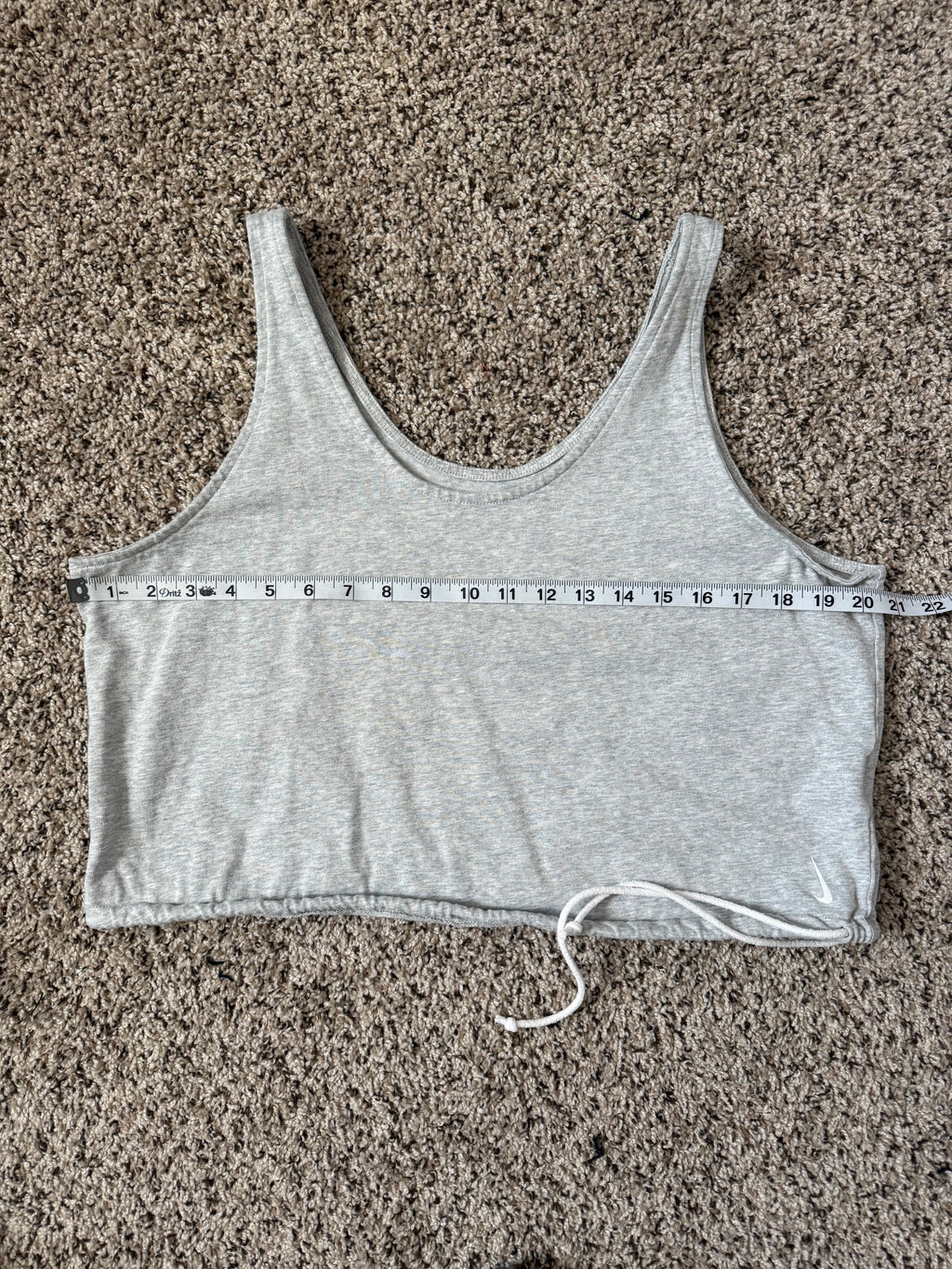 Nike 100% Cotton Women's L Grey Cropped Workout Tank