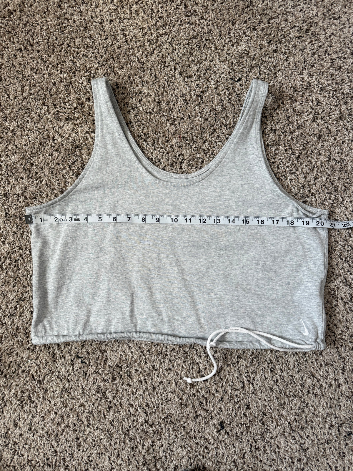 Nike 100% Cotton Women's L Grey Cropped Workout Tank