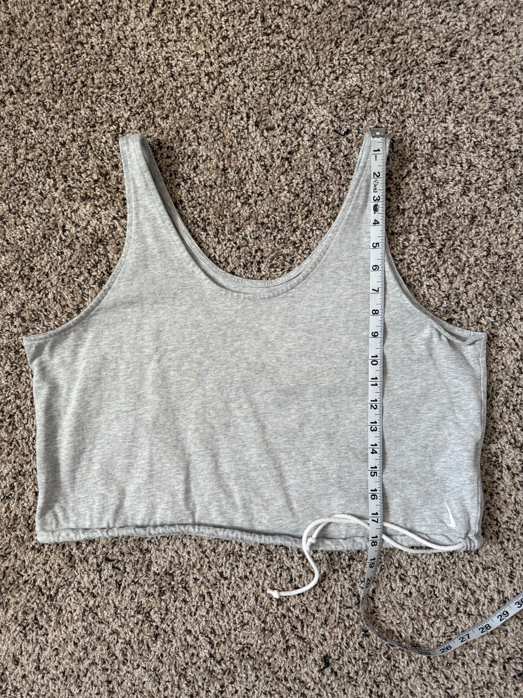 Nike 100% Cotton Women's L Grey Cropped Workout Tank